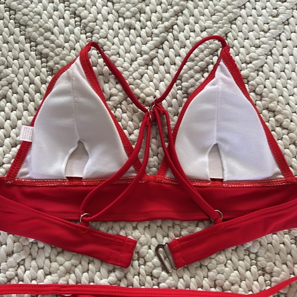 Red Triangle Bikini Set | Red Bikini Set | Red Bikini | Red String Bikini - Picture 6 of 9